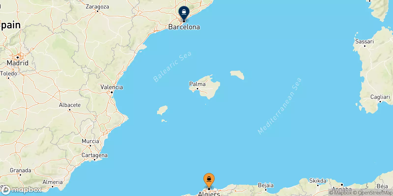 Ferry de Algérie pour Barcelone