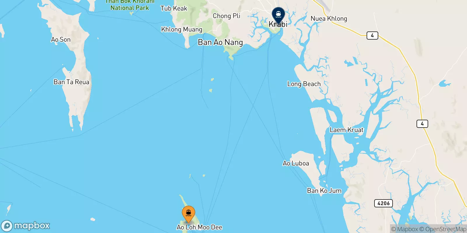 Ferry de Koh Phi Phi (Tonsai Pier) pour Krabi (Kong Ka Pier)