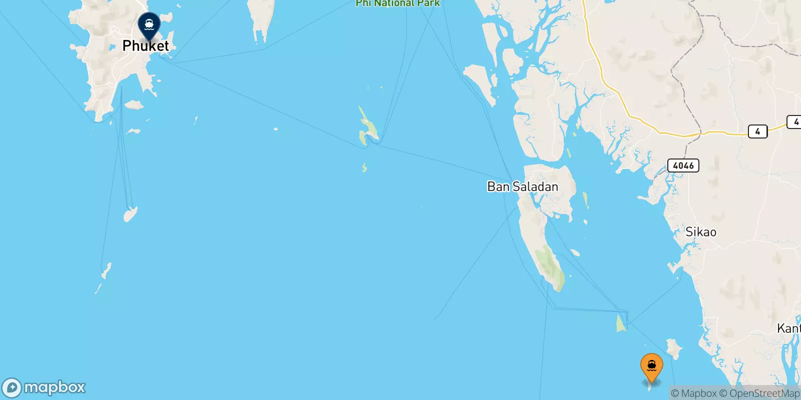 Ferry de Koh Kradan Beach per il Île De Phuket