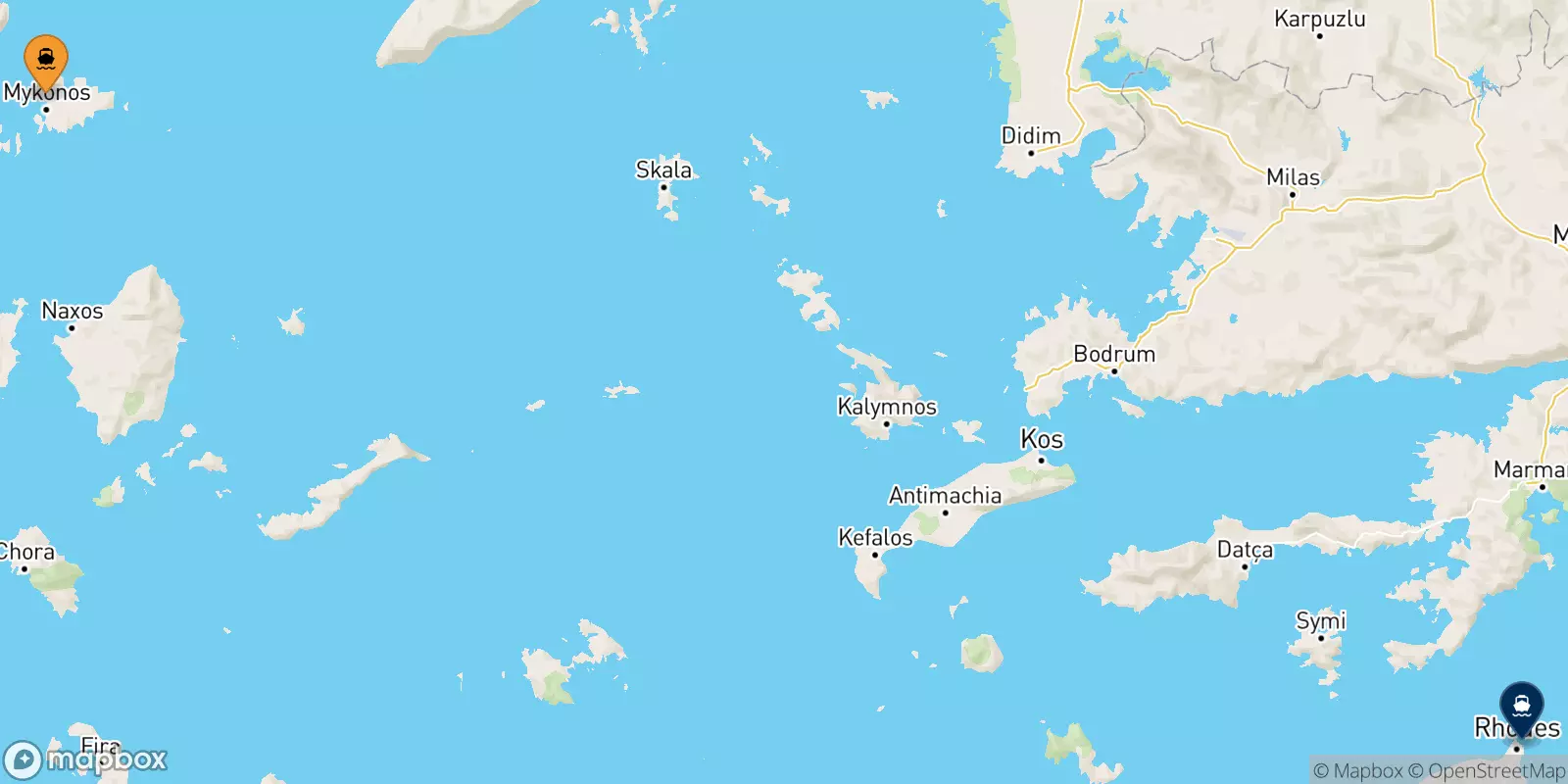 Ferry de Mykonos pour Rhodes