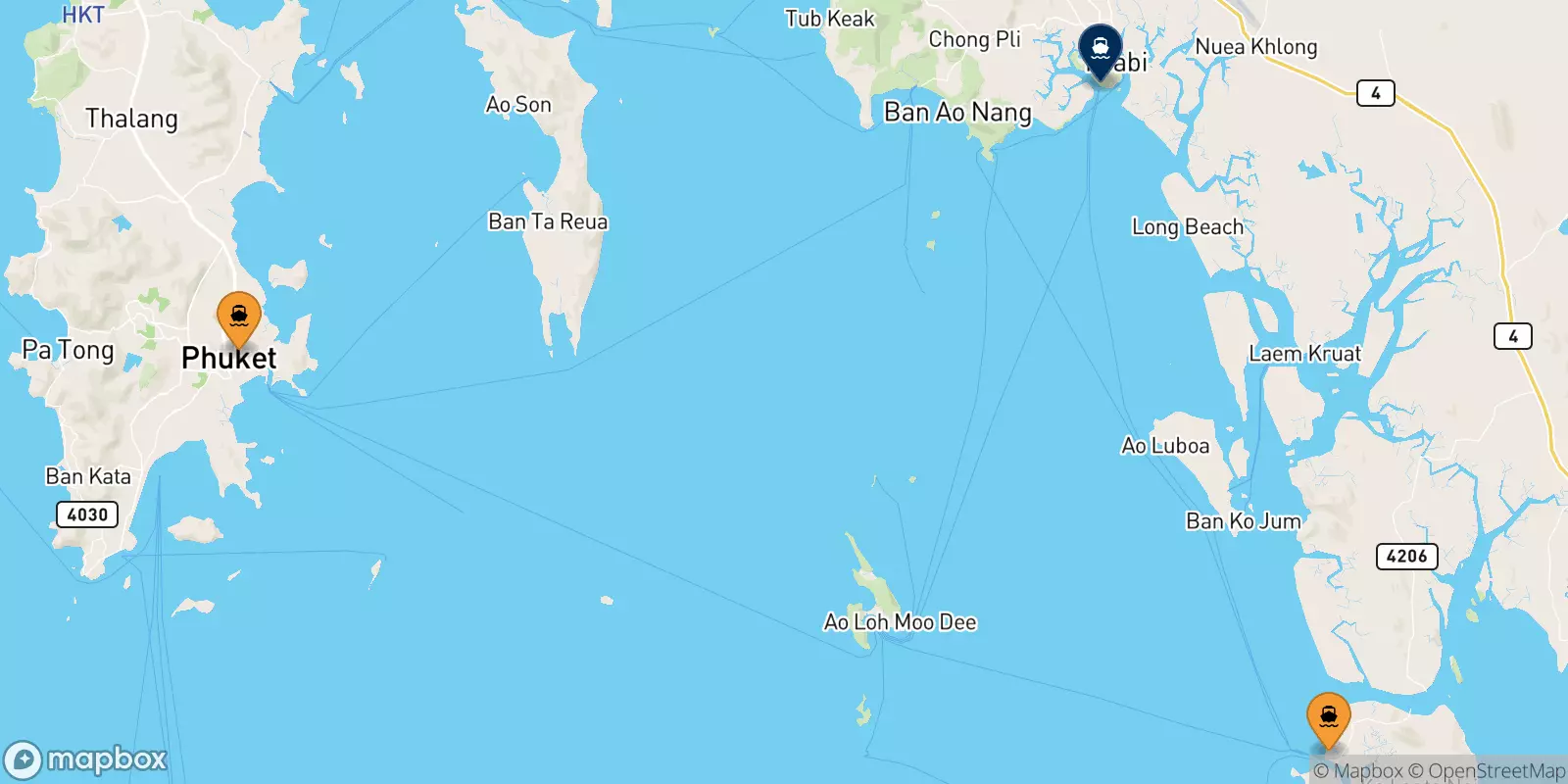 Ferry dal Thaïlande pour Krabi (Klong Jilad Pier)