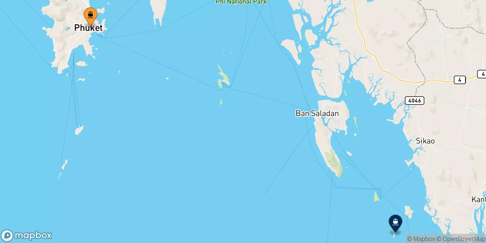 Ferry dal Île De Phuket pour Koh Kradan Beach