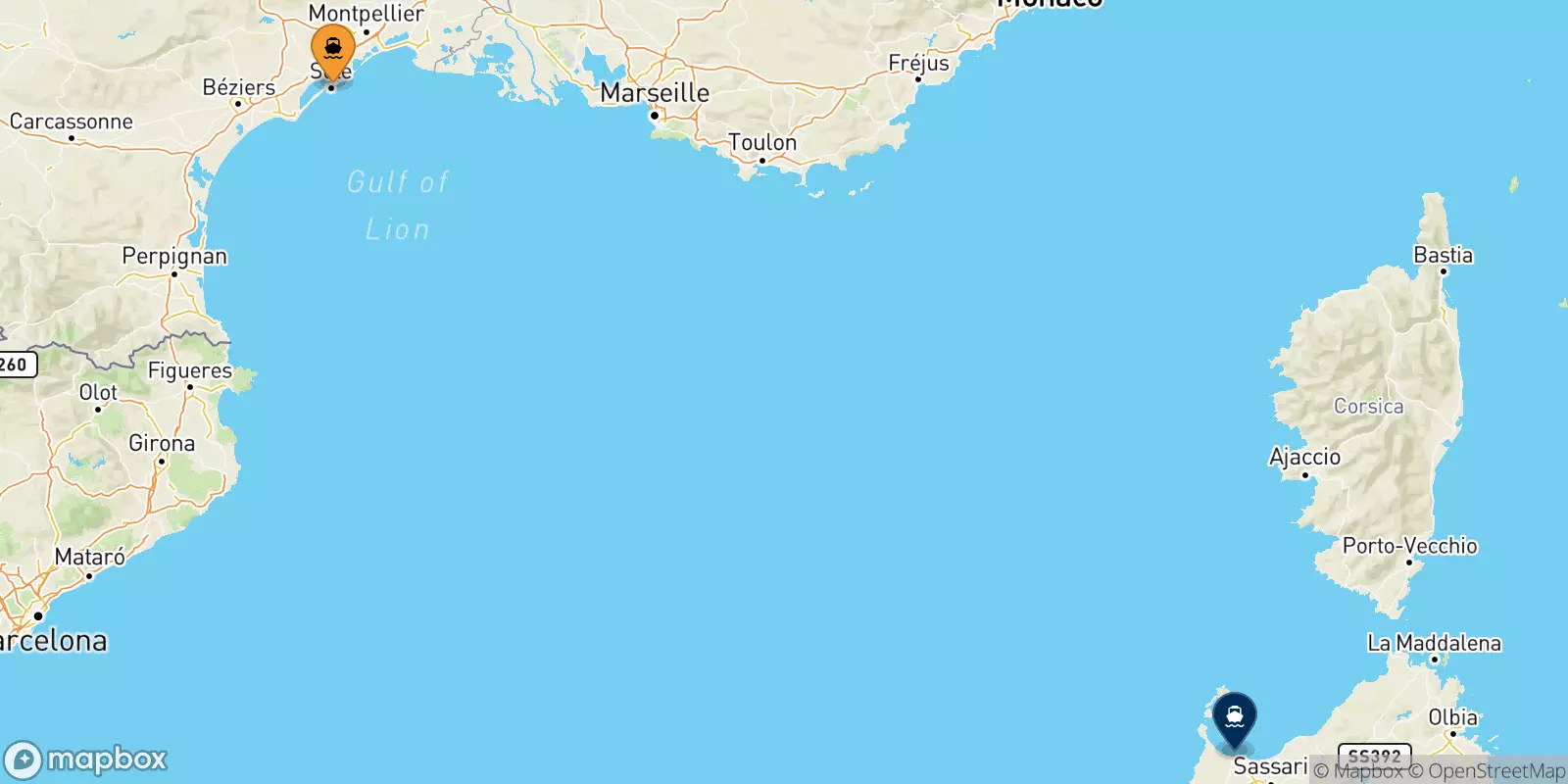 Ferry de Sète pour l'Italie