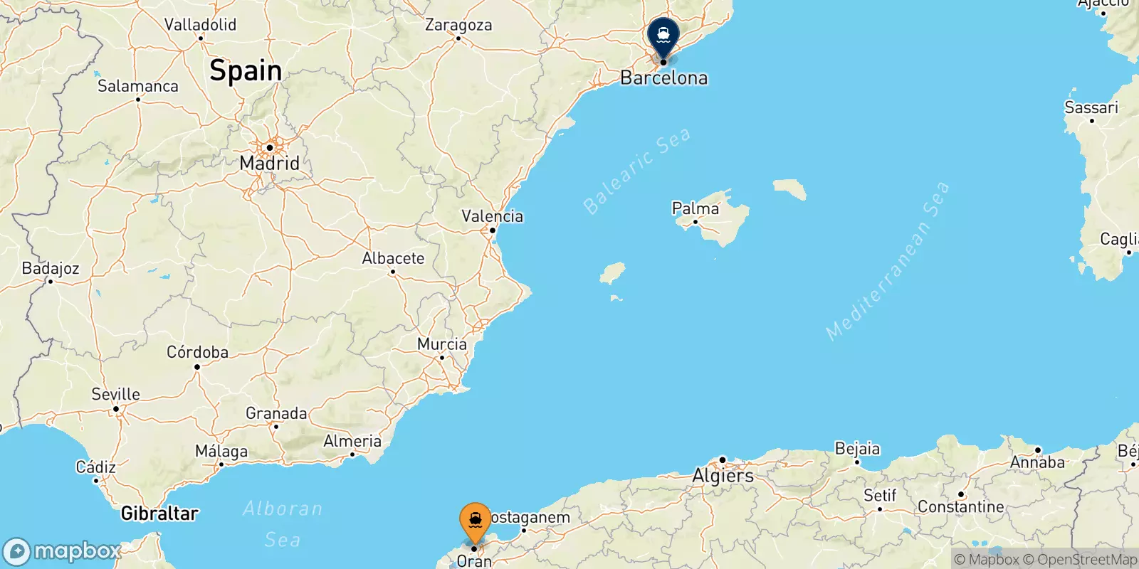 Ferry de Oran pour Barcelone